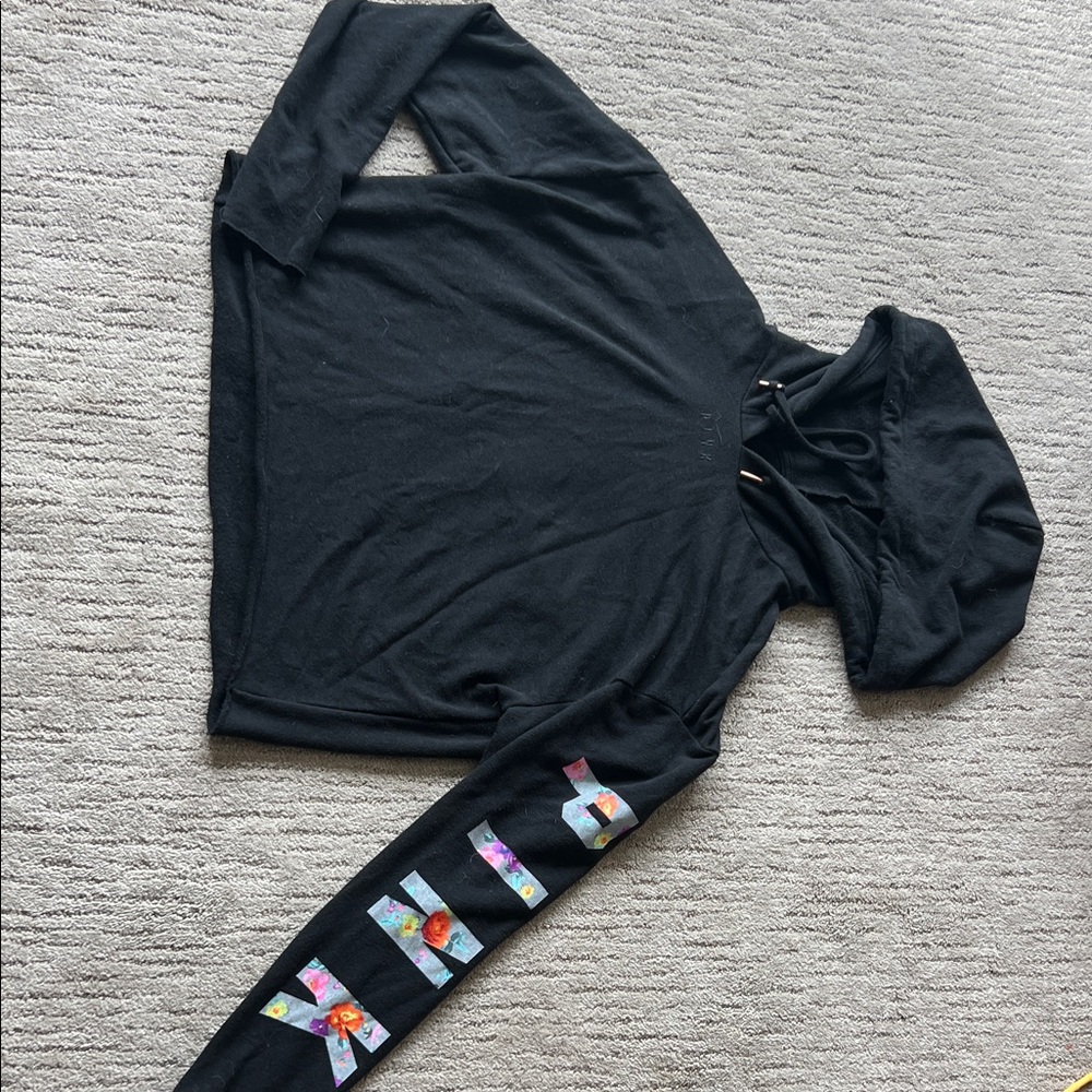 Victoria's Secret Black Hoodie with Colorful Lettering